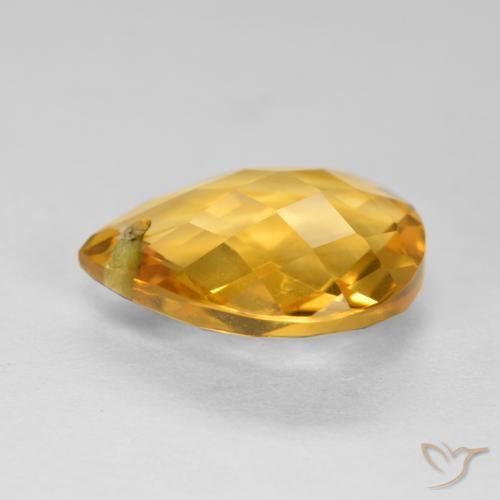 Citrine Gemstone in 12 x 10 mm (calibrated) Size for Sale, Citrine Stone in Medium-Dark Golden Color