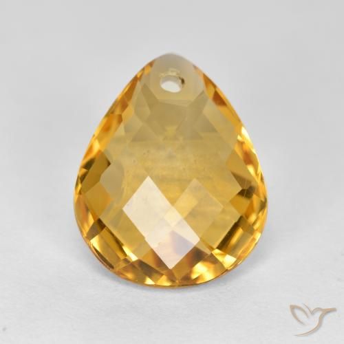 3.45ct Natural Dark Golden Citrine, Pear Shape, VVS-VS