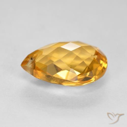 Citrine Gemstone in 12 x 10 mm (calibrated) Size for Sale, Citrine Stone in Dark Golden Color