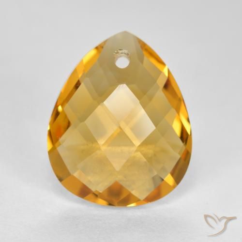 3.28ct Natural Dark Golden Citrine, Pear Shape, VVS-VS