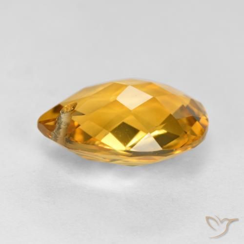 Citrine Gemstone in 12 x 10 mm (calibrated) Size for Sale, Citrine Stone in Dark Golden Color