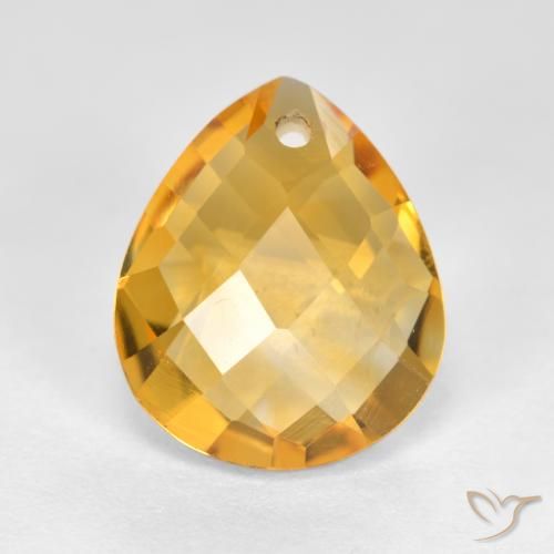 3.60ct Natural Orange-Gold Citrine, Pear Shape, VVS-VS