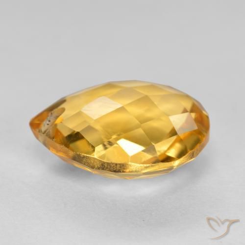 Citrine Gemstone in 12 x 10 mm (calibrated) Size for Sale, Citrine Stone in Medium-Dark Golden Color
