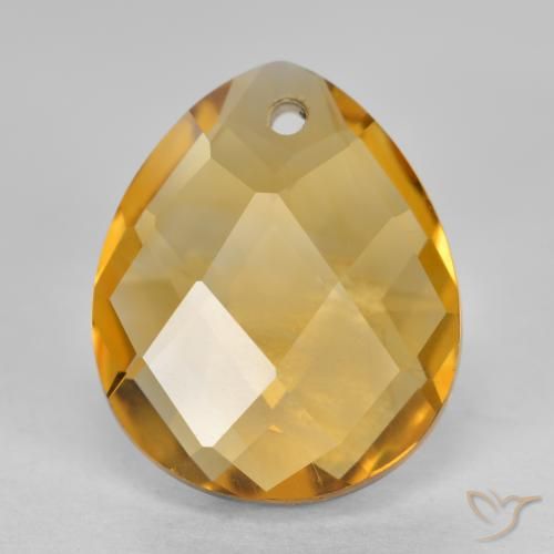 3.75ct Natural Orange-Gold Citrine, Pear Shape, VVS-VS