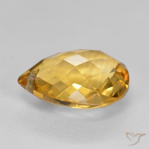 Citrine Gemstone in 12 x 10 mm (calibrated) Size for Sale, Citrine Stone in Medium-Dark Golden Color