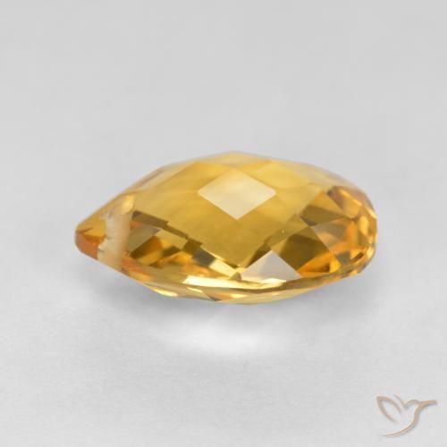 Citrine Gemstone in 12 x 10 mm (calibrated) Size for Sale, Citrine Stone in Medium-Dark Golden Color