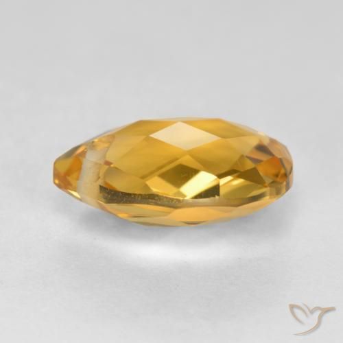 Citrine Gemstone in 12 x 10 mm (calibrated) Size for Sale, Citrine Stone in Medium-Dark Golden Color