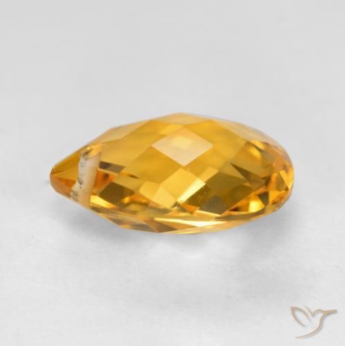 Citrine Gemstone in 12 x 10 mm (calibrated) Size for Sale, Citrine Stone in Medium-Light Orange-Gold Color