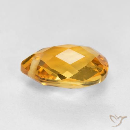 Citrine Gemstone in 12 x 10 mm (calibrated) Size for Sale, Citrine Stone in Deep Golden Orange Color