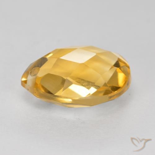 Citrine Gemstone in 12 x 10 mm (calibrated) Size for Sale, Citrine Stone in Medium-Dark Golden Color