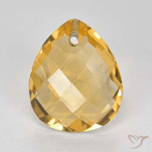 3.39ct Natural Gold Citrine, Pear Shape, VVS-VS