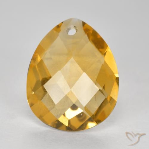 2.98ct Natural Deep Gold Citrine, Pear Shape, VVS-VS