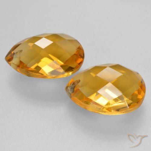 Citrine Gemstones in 12 x 10 mm (calibrated) Size for Sale, Citrine Stones in Dark Golden Color