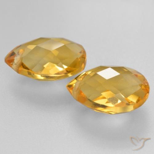 Citrine Gemstones in 12 x 10 mm (calibrated) Size for Sale, Citrine Stones in Medium-Dark Golden Color
