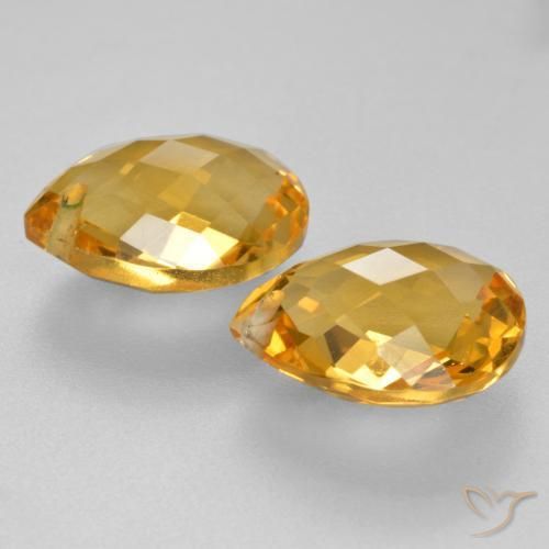 Citrine Gemstones in 12 x 10 mm (calibrated) Size for Sale, Citrine Stones in Deep Gold Color