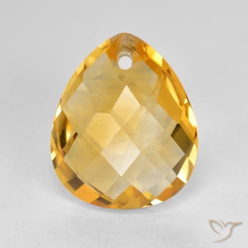 3.61ct Natural Orange-Gold Citrine, Pear Shape, VVS-VS