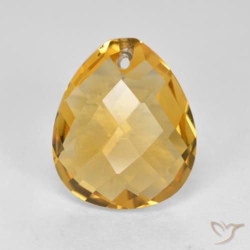 3.68ct Natural Dark Golden Citrine, Pear Shape, VVS-VS