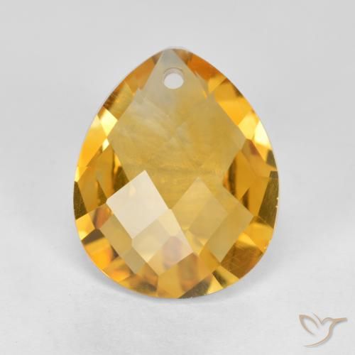 3.26ct Natural Orange-Gold Citrine, Pear Shape, VVS-VS