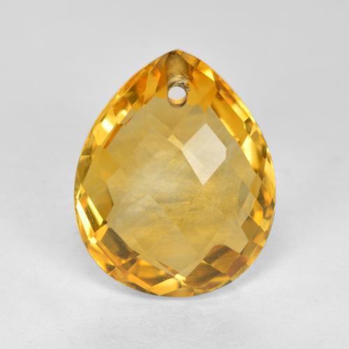 3,5 ct birnenschliff Citrin aus Brasilien, Größe: 12,1 x 9,9mm, Reinheit: VVS-VS, Garantiert echter Edelstein, 1 Stück Citrin in Dunkelgolden Farbe, Mohs-Härte von 7 Geeignet für den täglichen Gebrauch im Schmuck, Entsperrt das Solarplexus-Chakra , Photo A
