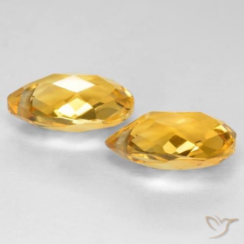 Citrine Gemstones in 12 x 10 mm (calibrated) Size for Sale, Citrine Stones in Medium-Dark Golden Color