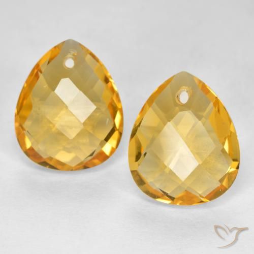 7.38ctw Natural Dark Golden Citrine, Pear Shape, VVS-VS