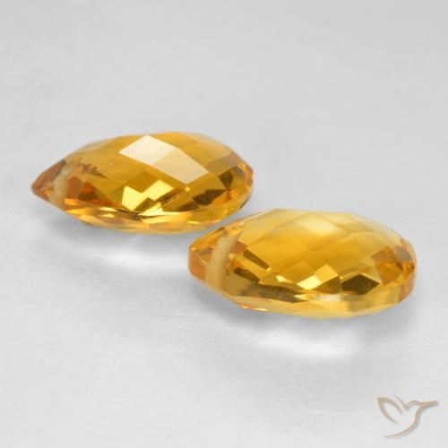 Citrine Gemstones in 12 x 10 mm (calibrated) Size for Sale, Citrine Stones in Dark Golden Color