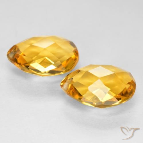 Citrine Gemstones in 12 x 10 mm (calibrated) Size for Sale, Citrine Stones in Deep Golden Orange Color