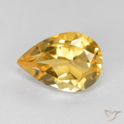 Dorado Citrina Gema - 1.8ct Corte en forma de pera (ID: 558668)