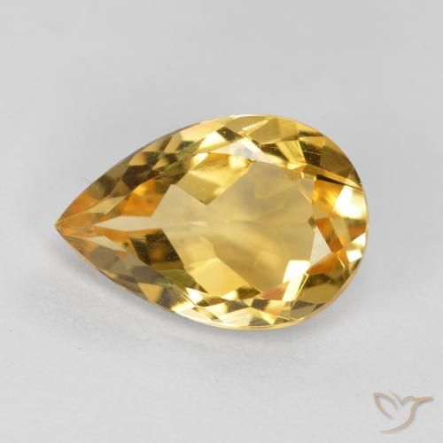 Golden Citrine Gem - 1.7ct Pear Facet (ID: 558669)