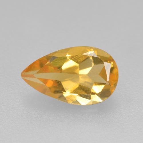 Naranja dorado intenso Citrina Gema - 0.6ct Corte en forma de pera (ID: 559906)