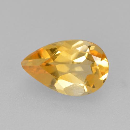 Naranja dorado intenso Citrina Gema - 0.7ct Corte en forma de pera (ID: 559907)