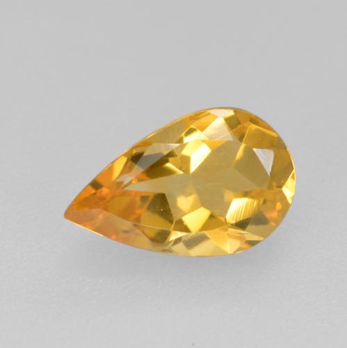 Medium-Dark Golden Citrin Edelstein - 0.7ct Birnen Schliff (ID: 559908)