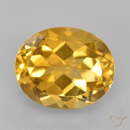 4.89 ct Yellow Citrine, 12.2 x 10.1 mm Oval Cut From Brazil, Photo A