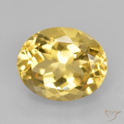 4.38 ct Golden Citrine Gemstone, Citrine Gem in Oval Facet Shape for Sale.