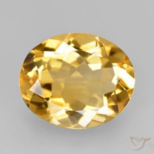 4.10ct Natural Medium-Dark Golden Citrine, Oval, VVS