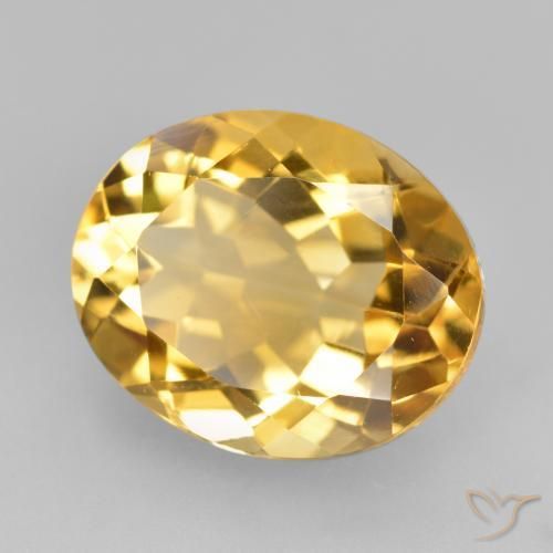 4.10 ct Golden Citrine Stone, Natural Citrine in Oval Facet Shape for Sale