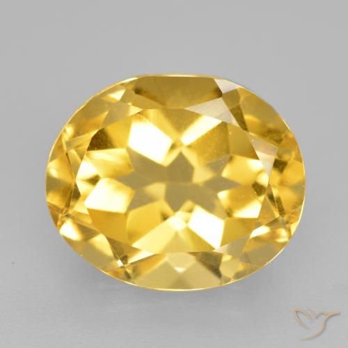 4.57ct Natural Medium Golden Citrine, Oval, VS