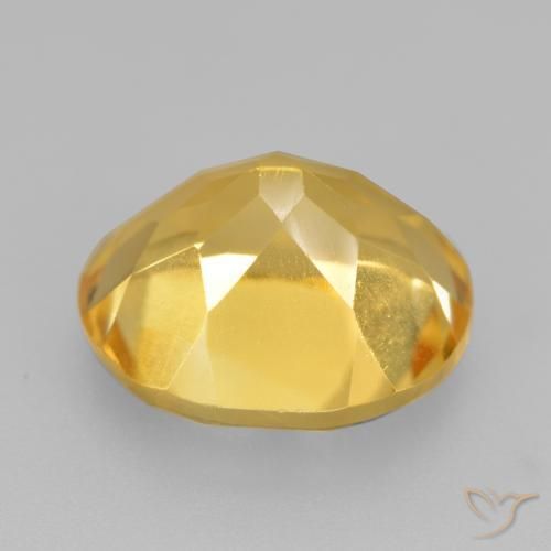 Citrine Gemstone in 12 x 10 mm (calibrated) Size for Sale, Citrine Stone in Medium Golden Color