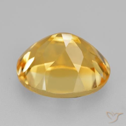 Citrine Gemstone in 12 x 10 mm (calibrated) Size for Sale, Citrine Stone in Medium-Dark Golden Color