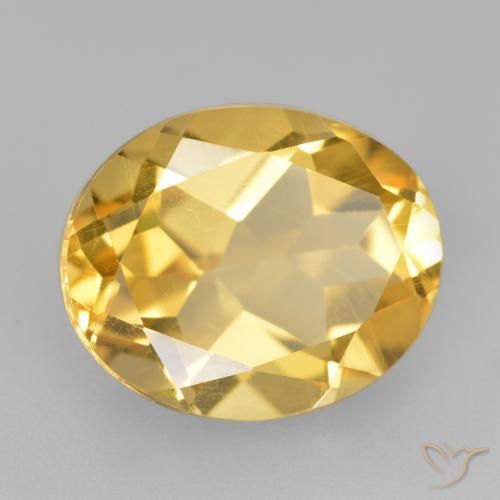4.37 ct Golden Citrine Stone, Natural Citrine in Oval Facet Shape for Sale