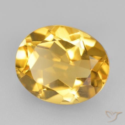 4.10 ct Golden Citrine Stone, Natural Citrine in Oval Facet Shape for Sale