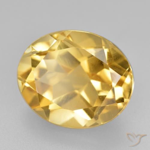 5.01 ct Golden Citrine Stone, Natural Citrine in Oval Facet Shape for Sale