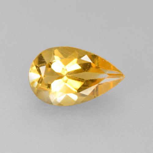 Medium Gold Citrine Gem - 0.8ct Pear Facet (ID: 560081)