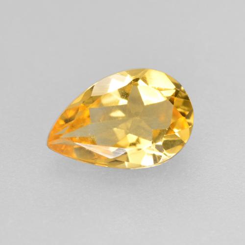 Naranja dorado Citrina Gema - 0.6ct Corte en forma de pera (ID: 560085)
