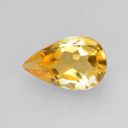 Dorado medio Citrina Gema - 0.8ct Corte en forma de pera (ID: 560089)