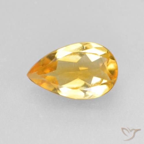 0.66ct Natural Top Gold Citrine, Pear Shape, VS