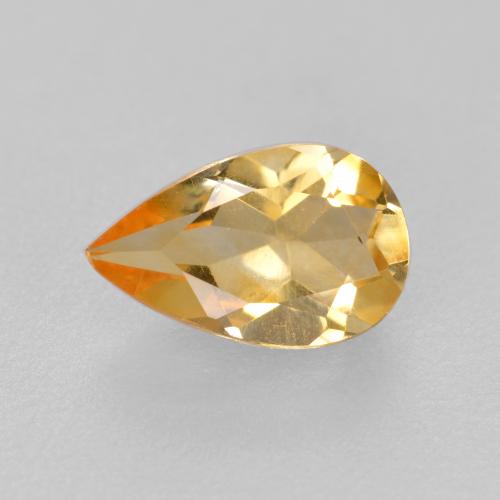0.70 ct Golden Citrine Gemstone, Citrine Gem in Pear Facet Shape for Sale.