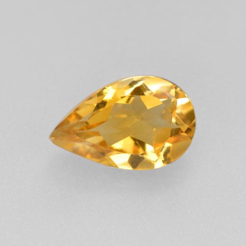 Medium Golden Citrine Gem - 0.8ct Pear Facet (ID: 560106)
