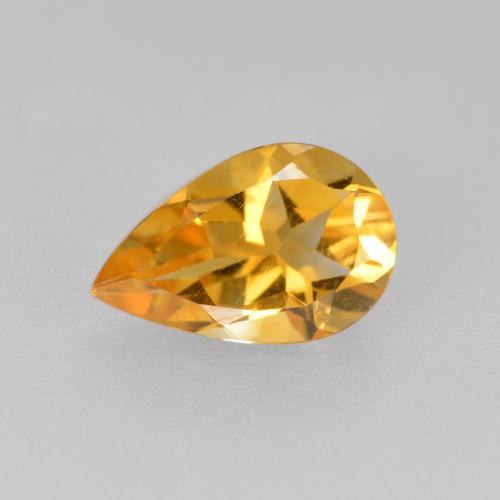 Dark Golden Citrine Gem - 0.7ct Pear Facet (ID: 560107)
