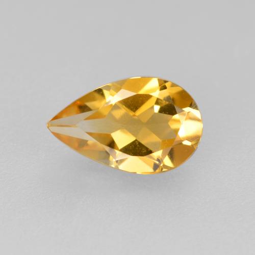 Deep Golden Orange Citrine Gem - 0.8ct Pear Facet (ID: 560108)